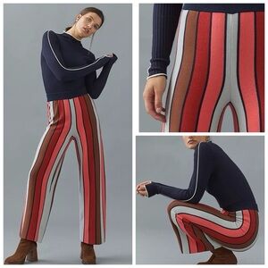 Anthropologie Dolan Striped Knit Wide Leg Pants